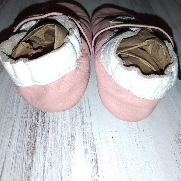 Robeez Pink cat Leather Soft Sole Moccasins - Picture 5 of 7